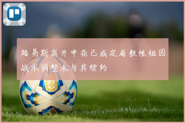 路易斯离开申花已成定局教练组因战术调整未与其续约